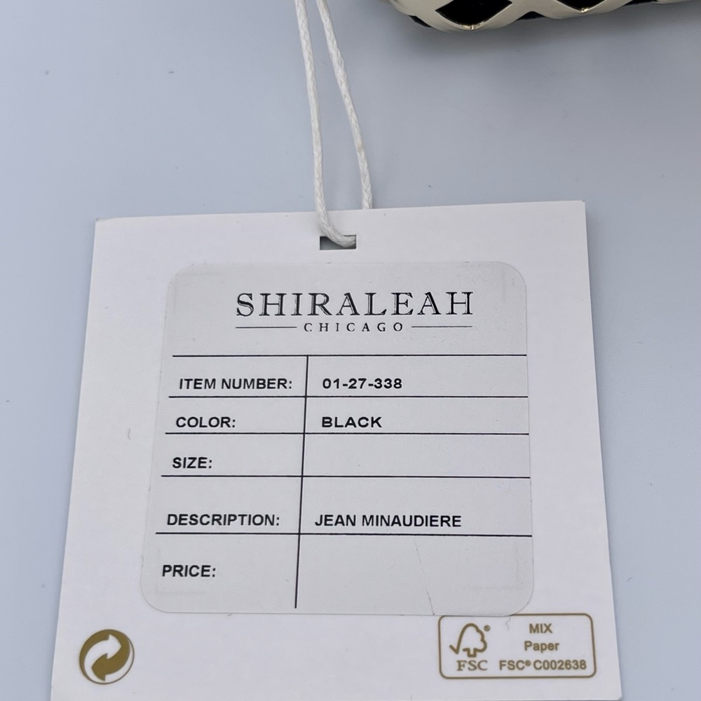 SHIRALEAH 🖤 NWT ‘Jean Minaudiere’ Black & Gold Evening Clutch - Picture 11 of 13